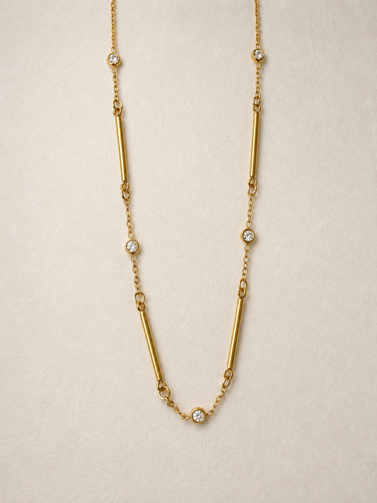 Ewa Necklace (Long Crystal Link)